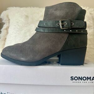 Sonoma Women's Gray Ankle Boots Size: 9.5 NWT